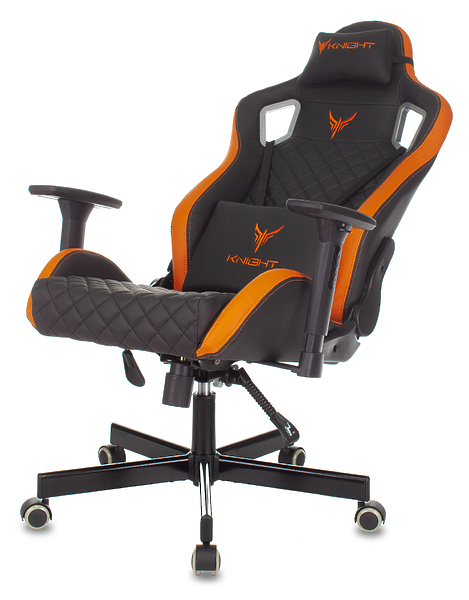 Кресло Knight OUTRIDER BO (Game chair Knight Outrider black/orange rombus eco.leather headrest cross metal) артикул 263358Si-1 фото 14