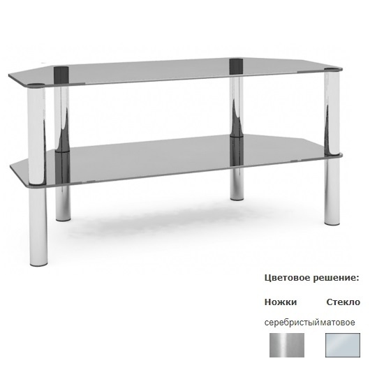 Подставка под телевизор MD TV03 (серебро/матовое стекло) Flatform артикул 246562Si-1