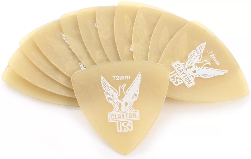 Медиаторы CLAYTON URT72/12 - 0.72 mm ULTEM gold широкие 12 шт артикул 290754Si-1