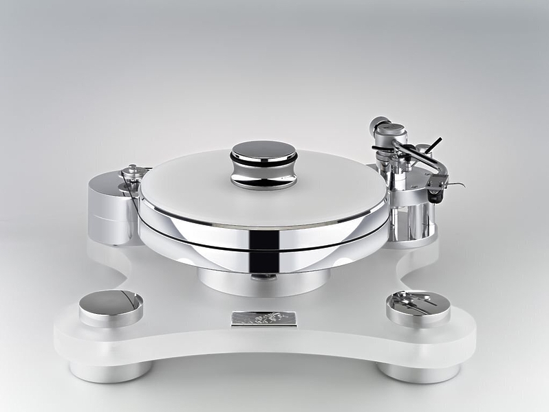 Стол винилового проигрывателя Transrotor ZET 1 Glossy White (глянцевый белый) с подготовкой под тонарм 9 дюймов, со стандартным блоком питания и прижимным диском артикул 240626Si-1
