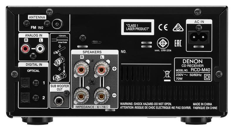 CD ресивер Denon RCD-M40 Black артикул 128005Si-1 фото 3