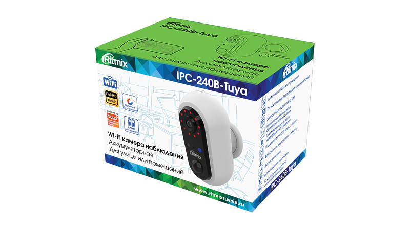 Wi-Fi камера Ritmix IPC-240B-Tuya артикул 247680Si-1 фото 9