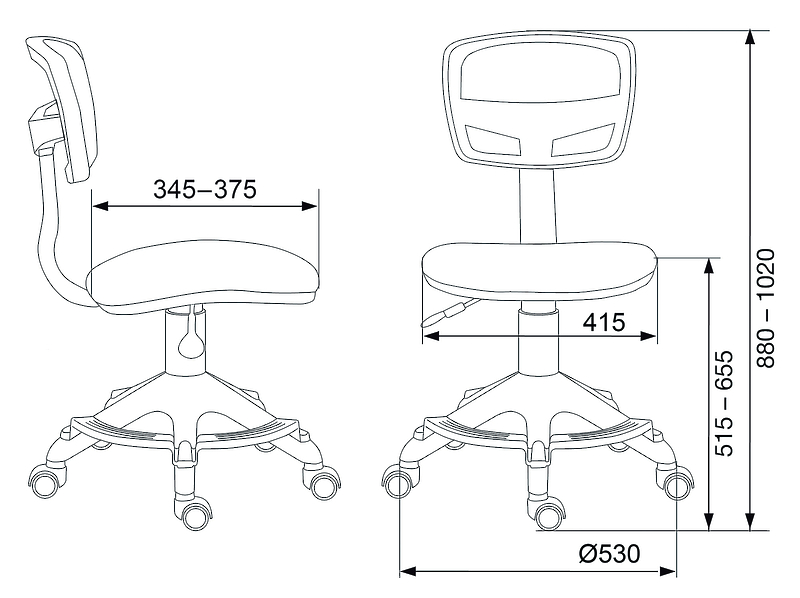 Кресло Бюрократ CH-299-F/ABSTRACT (Children chair CH-299-F multicolor абстракция mesh/fabric cross plastic footrest) артикул 263431Si-1 фото 6