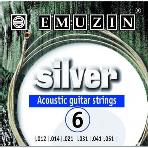 Струны для акустической гитары Emuzin 6А204 SILVER артикул 291559Si-1