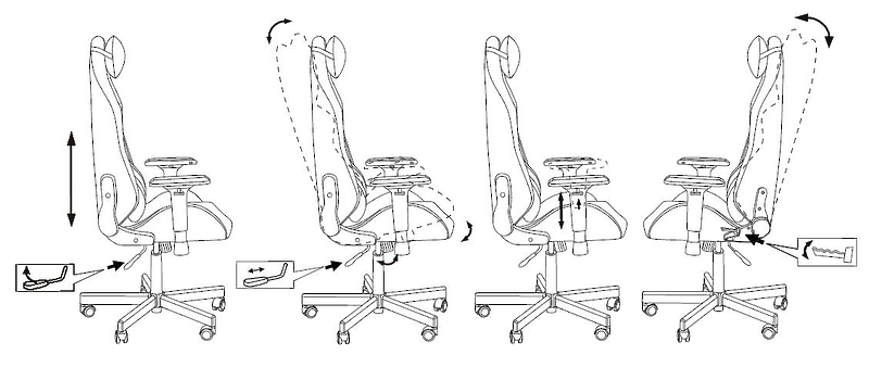 Кресло Knight N1 BLACK (Game chair Knight N1 Fabric black Light-20 headrest cross metal) артикул 263303Si-1 фото 8