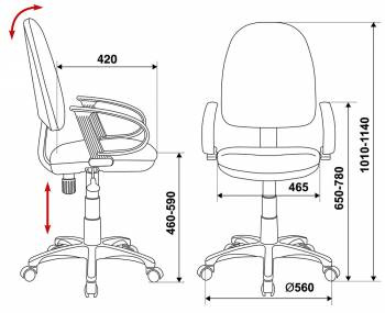 Кресло Бюрократ CH-300/BLACK (Office chair CH-300 black cross plastic) артикул 263233Si-1 фото 6