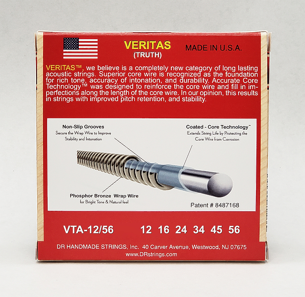 Струны для акустической гитары DR VTA-12/56 артикул 333253Si-1 фото 3