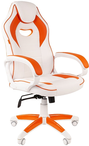 Кресло игровое Chairman game 16 00-07030051 White/Orange артикул 269949Si-1