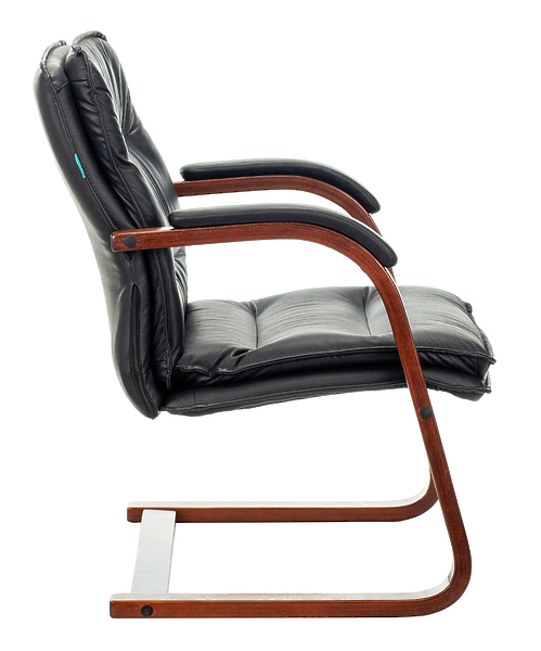 Кресло Бюрократ T-9927WALNUT-AV/BL (Office chair T-9927WALNUT-AV black leather runners wood) артикул 263310Si-1 фото 4