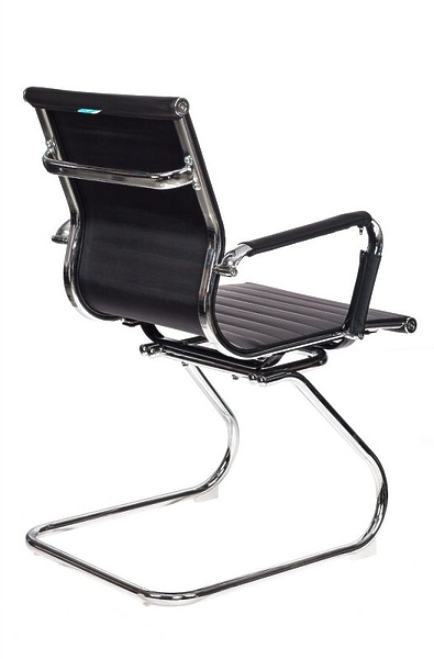 Кресло Бюрократ CH-883-LOW-V/BLACK (Office chair CH-883-LOW-V black eco.leather low back runners metal хром) артикул 263422Si-1 фото 5