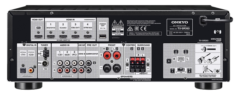 AV ресивер Onkyo TX-SR393 black артикул 190954Si-1 фото 4