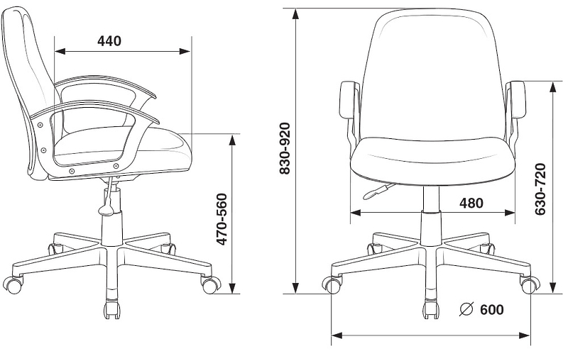 Кресло Бюрократ CH-808-LOW/#B (Office chair CH-808-LOW black 3С11 low back cross plastic) артикул 263341Si-1 фото 6