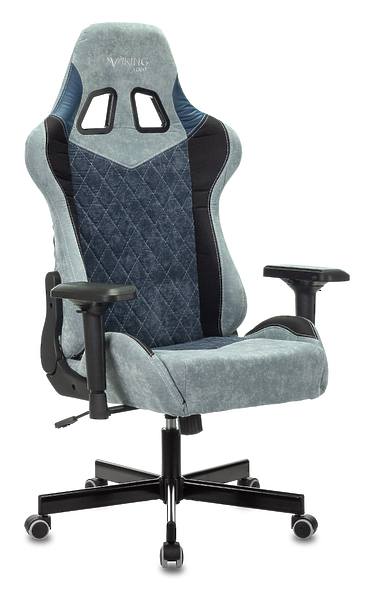Кресло Zombie VIKING 7 KNIGHT BL (Game chair VIKING 7 KNIGHT Fabric blue textile/eco.leather headrest cross metal) артикул 263416Si-1 фото 5