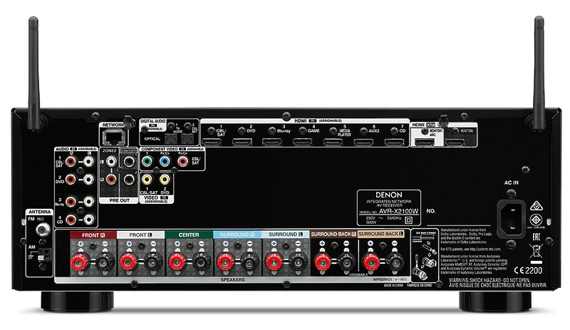 AV ресивер Denon AVR-X2100W артикул 105117Si-1 фото 3