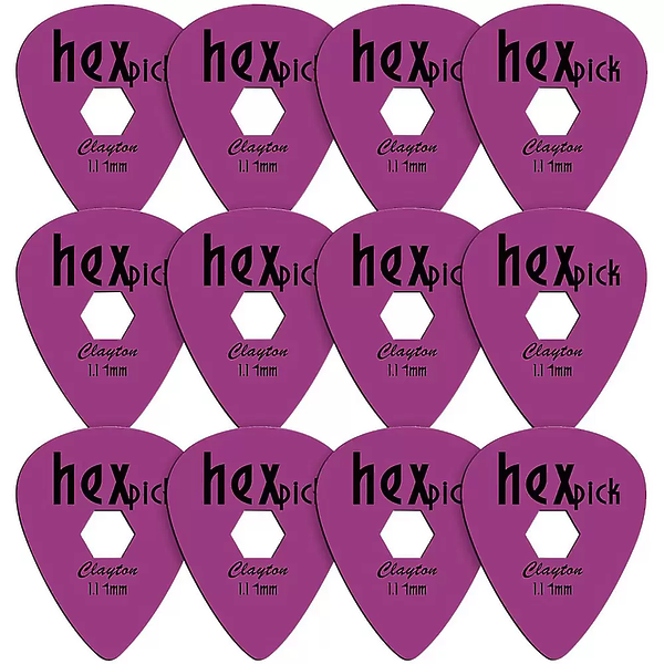 Медиаторы CLAYTON HX114/12 - 1.14 mm HEXpick стандартные 12 шт артикул 290737Si-1