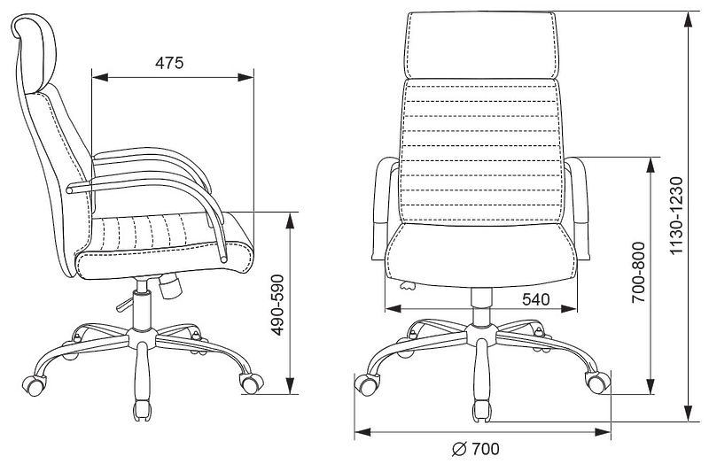Кресло Бюрократ T-8010N/SL/IVORY (Office chair T-8010N ivory OR-10 eco.leather cross metal хром) артикул 263460Si-1 фото 6