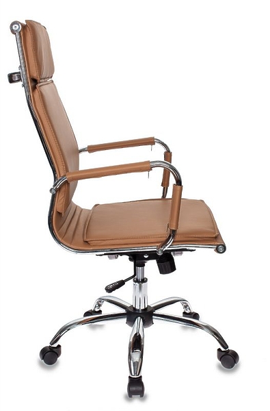 Кресло Бюрократ CH-993/CAMEL (Office chair Ch-993 light brown eco.leather cross metal хром) артикул 263413Si-1 фото 4