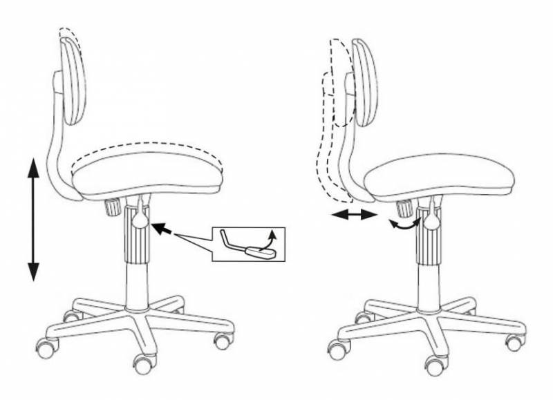Кресло Бюрократ CH-201NX/FLIPFLOP_P (Children chair CH-201NX pink slantsy FlipFlop_P cross plastic) артикул 263264Si-1 фото 6