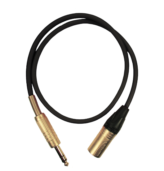 Кабель GS-PRO JackStereo-XLR3M (black) 0,2 метра артикул 313964Si-1