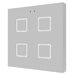 Сенсорный выключатель KNX Zennio Flat 4 V2, 4-кнопочный, серебро