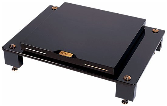 Стойка под аппаратуру VOXmodule MC-01 (уровень 1, shelf black oak, Tinted black glass, legs black moire, plugs gold) артикул 238562Si-1