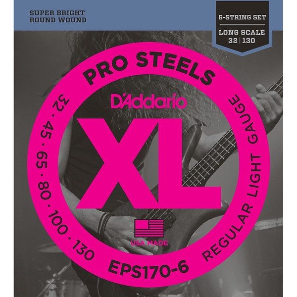 Струны D'Addario EPS170-6 PROSTEELS 6-STRING BASS LIGHT 30-130 артикул 274056Si-1