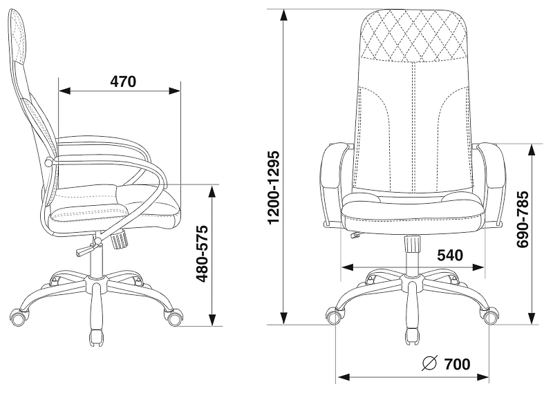 Кресло Бюрократ CH-608SL/ECO/BLACK (Office chair CH-608SL/ECO black eco.leather cross metal хром) артикул 263287Si-1 фото 3
