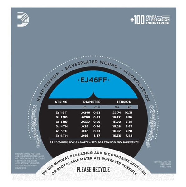 Струны D'Addario EJ46FF SET PRO-ARTE DYNA/CARBON HARD артикул 274030Si-1 фото 5