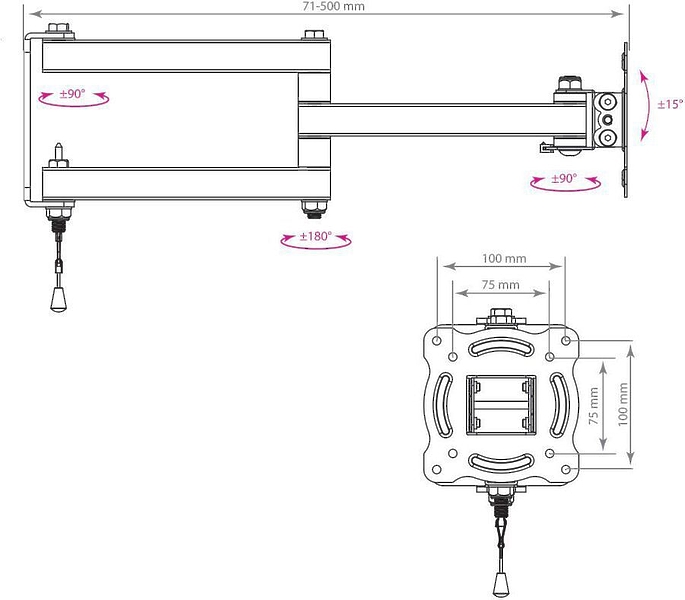 Кронштейн для телевизора Kromax AUTO-ARM-1 белый артикул 157042Si-1 фото 3