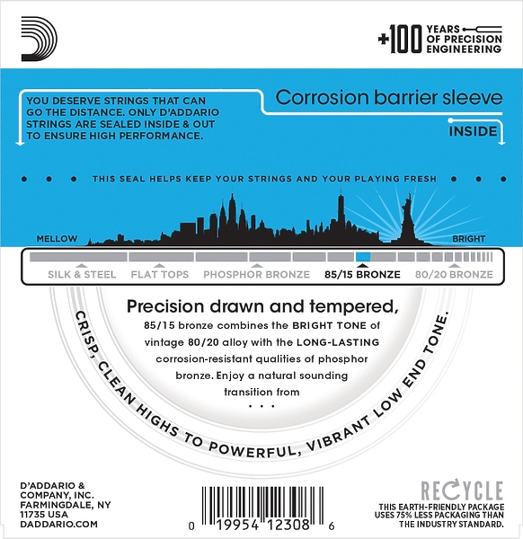 Струны D'Addario EZ910 SET ACOUS GTR 85/15 LITE 11-52 артикул 274500Si-1 фото 4