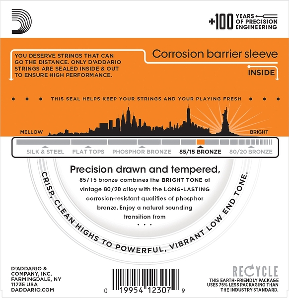 Струны D'Addario EZ900 SET ACOUS GTR 85/15 X-LITE 10-50 артикул 274024Si-1 фото 5