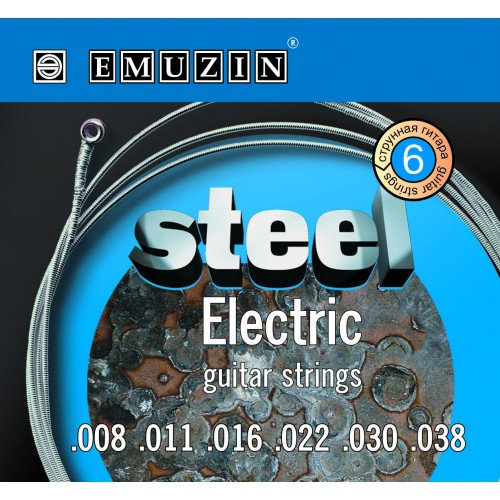 Струны для электрогитары Emuzin Steel Electric 6s 8-38 артикул 291297Si-1