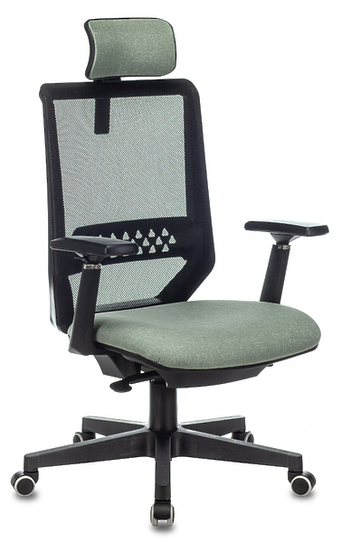 Кресло Бюрократ EXPERT GREEN (Office chair EXPERT black TW-01 seatgreen 38-407 mesh/fabric headrest cross plastic) артикул 263481Si-1