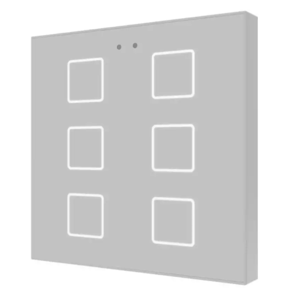 Сенсорный выключатель KNX Zennio Flat 6 V2, 6-кнопочный, произвольная графика артикул 245241Si-1