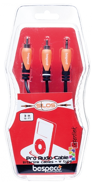 Кабель miniJack-2RCA Bespeco SLYMSR500 5 m артикул 257120Si-1 фото 3