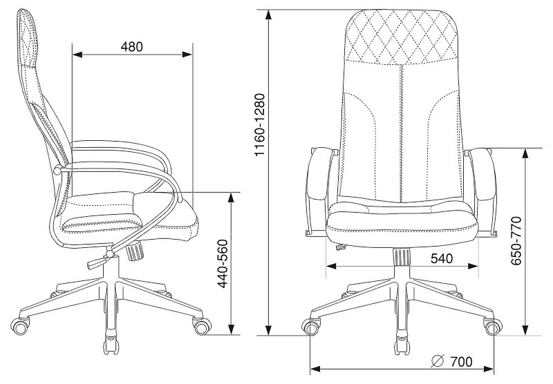 Кресло Бюрократ CH-608/FABRIC-BLACK (Office chair CH-608Fabric black Light-20 cross plastic) артикул 263331Si-1 фото 8