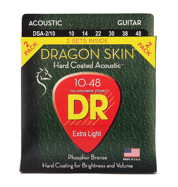 Струны для акустической гитары DR DSA-2/10 (2 компл) артикул 333013Si-1