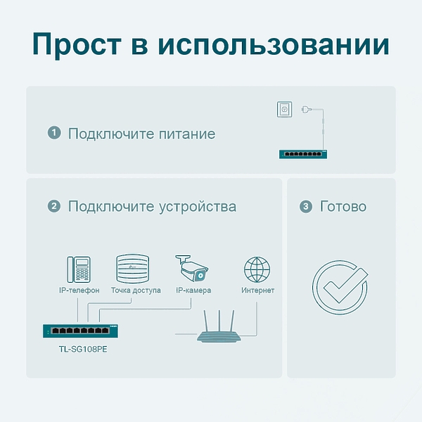 Коммутатор TP-LINK TL-SG108PE артикул 303443Si-1 фото 9
