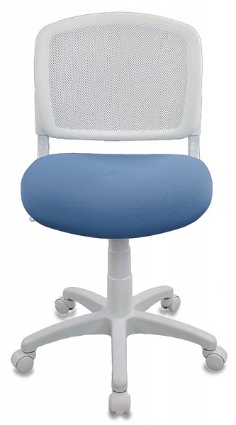 Кресло Бюрократ CH-W296NX/26-24 (Children chair CH-W296NX white TW-15 seatblue 26-24 mesh/fabric cross plastic plastik белый) артикул 263447Si-1 фото 3