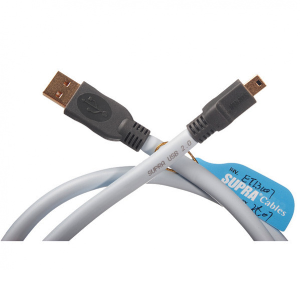 Кабель Supra USB 2.0 A-MINI B Blue 1.0m артикул 244718Si-1