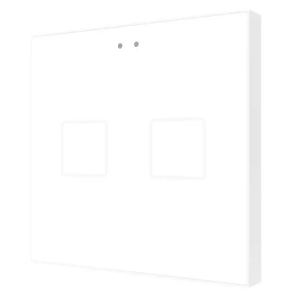 Сенсорный выключатель KNX Zennio Flat 2 V2, 2-кнопочный, глянцевый белый артикул 245229Si-1
