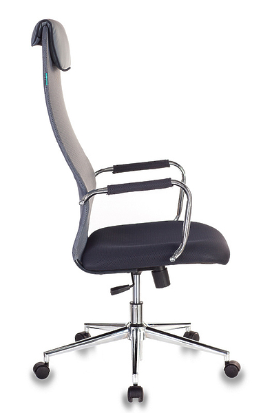 Кресло Бюрократ KB-9N/DG/TW-12 (Office chair KB-9N dark grey TW-04 TW-12 mesh/fabric headrest cross metal хром) артикул 263226Si-1 фото 4