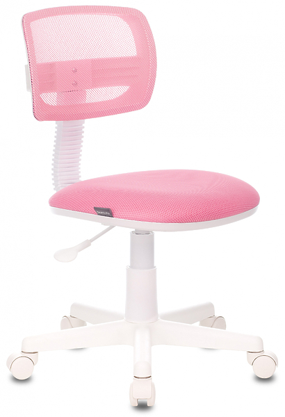 Кресло Бюрократ CH-W299/PK/TW-13A (Children chair CH-W299 pink TW-06A TW-13A mesh/fabric cross plastic plastik белый) артикул 263377Si-1
