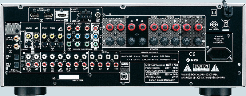 AV Ресивер Denon AVR-1708 S артикул 390672FV-1 фото 4