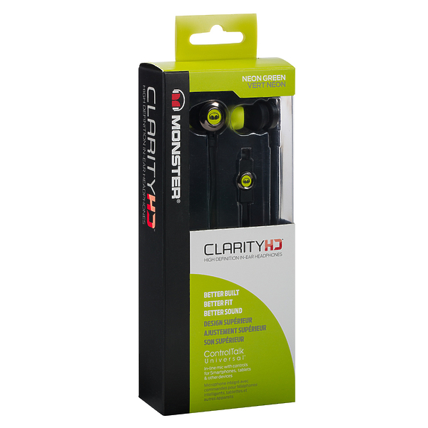 Наушники Monster Clarity HD High Definition In-Ear Headphones Green (128667-00) артикул 121518Si-1 фото 7