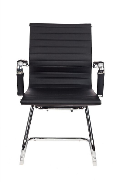 Кресло Бюрократ CH-883-LOW-V/BLACK (Office chair CH-883-LOW-V black eco.leather low back runners metal хром) артикул 263422Si-1 фото 3