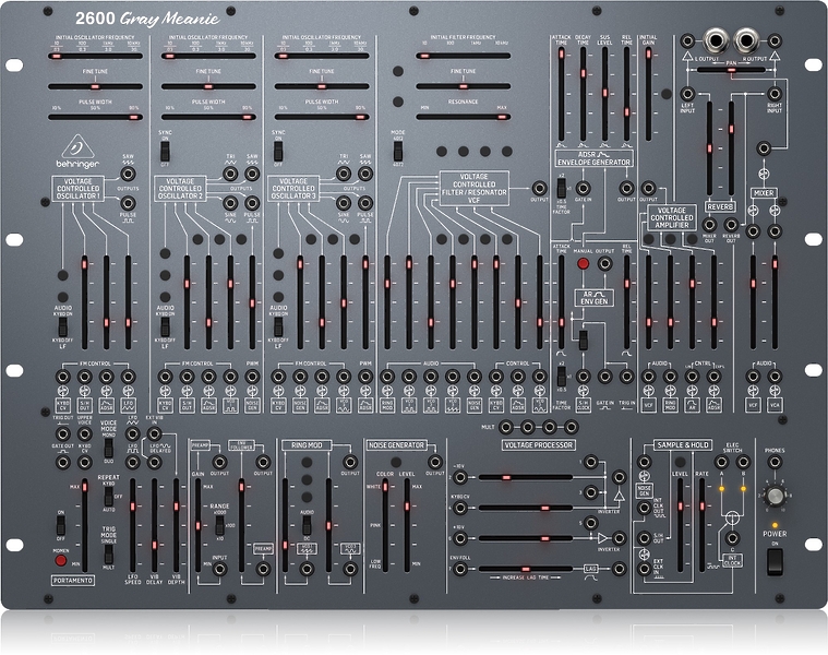 Аналоговый полумодульный синтезатор Behringer 2600 GRAY MEANIE артикул 273171Si-1