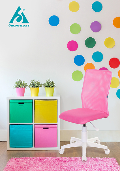 Кресло Бюрократ KD-9/WH/TW-18 (Children chair KD-9 l-green TW-03А TW-18 mesh/fabric cross plastic plastik белый) артикул 263434Si-1 фото 6