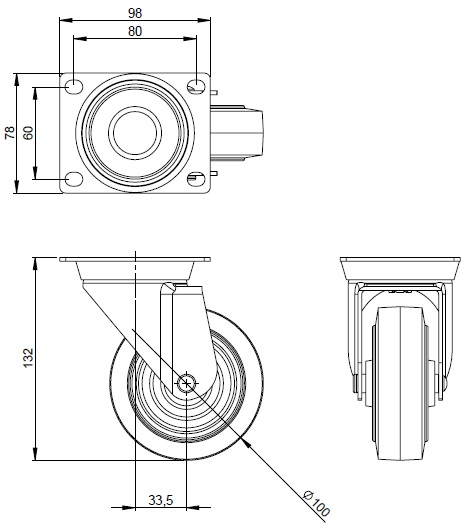 Колесо без тормоза Adam Hall 37023 артикул 247752Si-1 фото 3