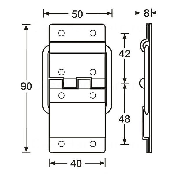 Петля с ограничителем Adam Hall 2524 артикул 247735Si-1 фото 3